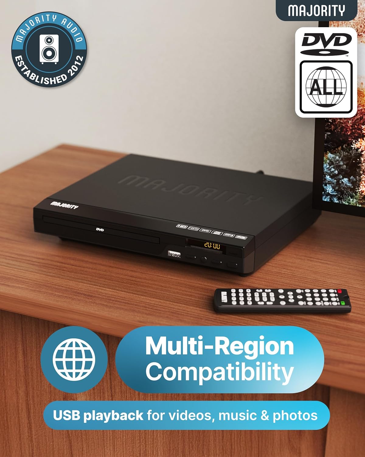 MAJORITY DVD Player (Region-Free, 1080p HDMI Upscaling) photo 2