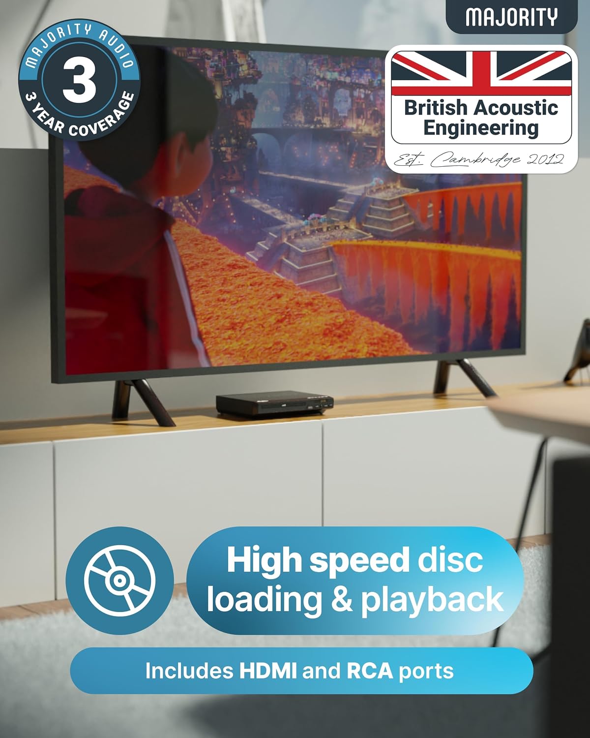 MAJORITY DVD Player (Region-Free, 1080p HDMI Upscaling) photo 3